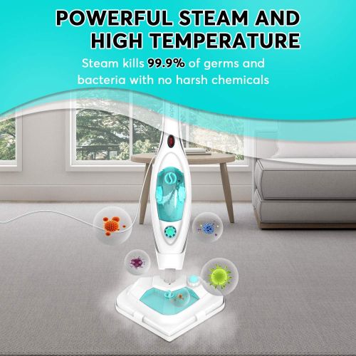 [아마존베스트]AIPER Steam Mop 14 in 1 Multifunctional Detachable Handheld Steam Cleaner for Hardwood, Tiles, Grout, Carpet, Cleaning Machine Steamer for Home, Kitchen, Garment with 2pcs Mop Pads