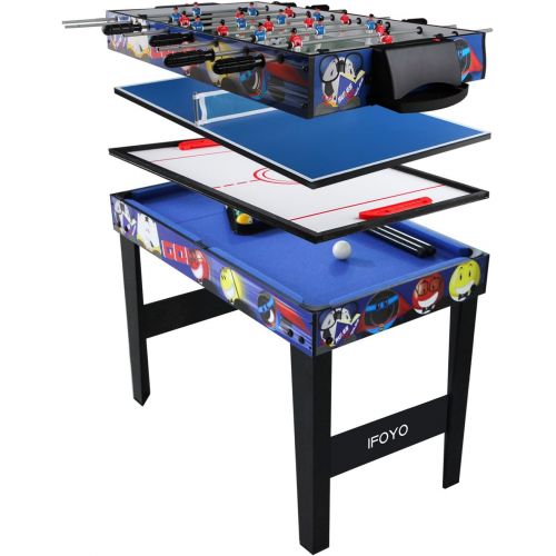  AIPINQI 31.5 Inch 4 in 1 Steady Multi Games Table, Mini Pool Table, Foosball Football Table, Air Hockey Table, Table Tennis Table Ping Pong Table, Kids Adult