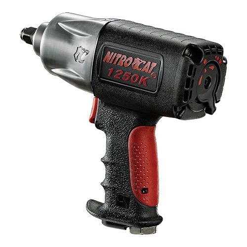  AIRCAT Pneumatic Tools 1250-K 1/2-inch NITROCAT Composite Twin Clutch Impact Wrench : Impact Wrench : Powerful & Long-Lasting Power Wrench : Air Tool with Ergonomic Handle