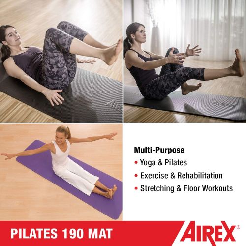  AIREX Pilates 190 Exercise Mat Pilates for Yoga, Physical Therapy, Rehabilitation, Balance & Stability Exercises