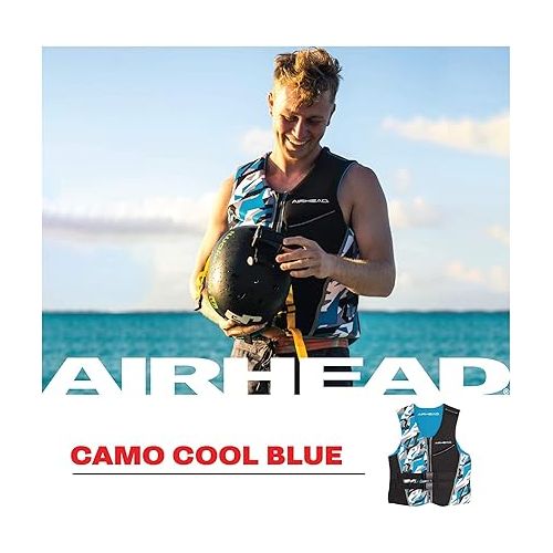  AIRHEAD Men's Camo Cool Neolite Kwik-Dry Life Jacket, Coast Guard Approved