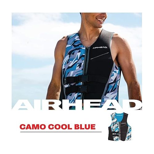  AIRHEAD Men's Camo Cool Neolite Kwik-Dry Life Jacket, Coast Guard Approved