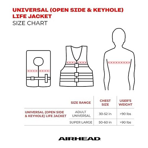  AIRHEAD General All Purpose Life Jacket, US Coast Guard Approved Type III Life Vest, Perfect for Boating and Personal Watercraft Use