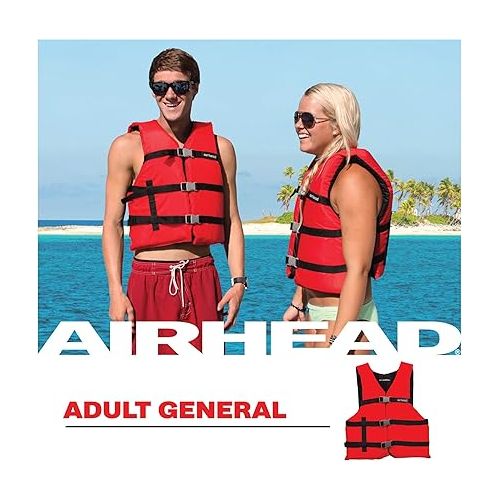  AIRHEAD General All Purpose Life Jacket, US Coast Guard Approved Type III Life Vest, Perfect for Boating and Personal Watercraft Use