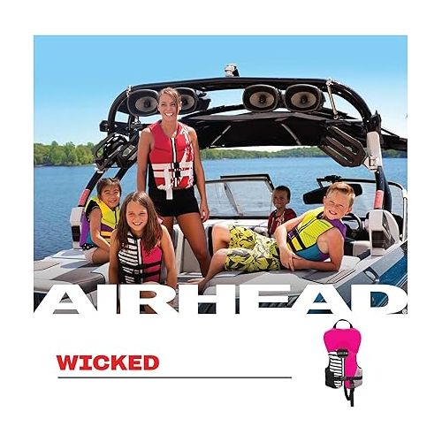  Airhead Wicked Kwik-Dry NeoLite Flex Lift Jacket | US Coast Guard Approved, Designed for Water Sports, Multiple Sizes