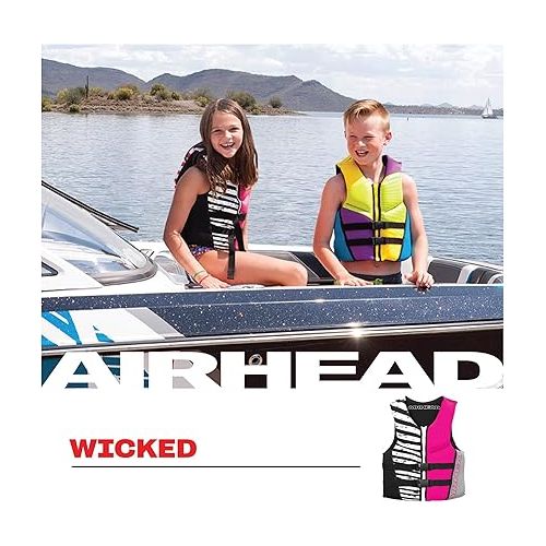  Airhead Wicked Kwik-Dry NeoLite Flex Lift Jacket | US Coast Guard Approved, Designed for Water Sports, Multiple Sizes