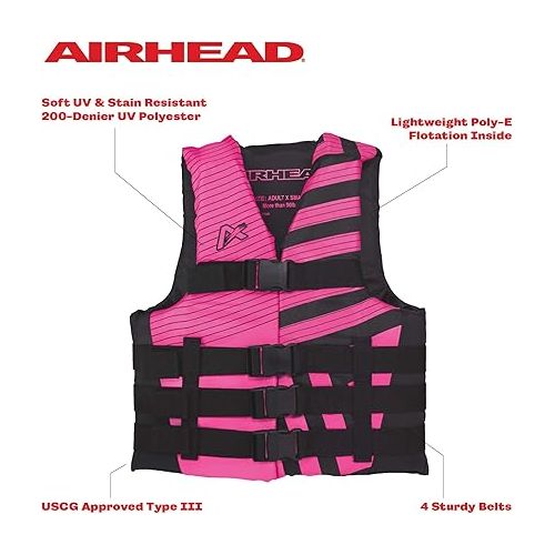  Airhead Trend Life Jacket, Coast Guard Approved, Men's, Women's and Youth Sizes