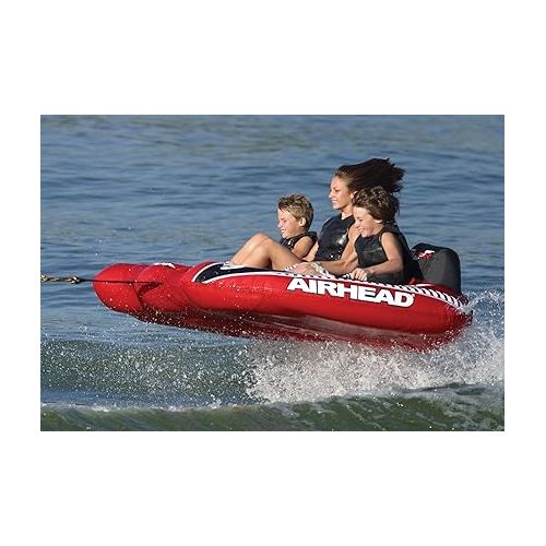  Airhead Viper Towable 1-3 Rider Tube for Boating and Water Sports, Heavy Duty Full Nylon Cover