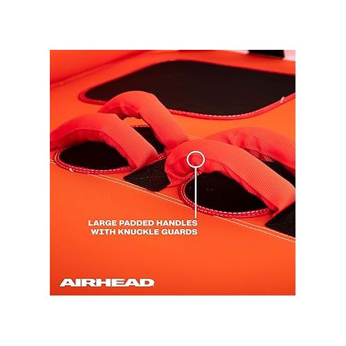  Airhead Big Mable Towable 1-2 Rider Tube for Boating and Water Sports, Heavy Duty Full Nylon Cover with Zipper, EVA Foam Pads, Patented Speed Safety Valve for Inflating & Deflating, Dual Tow Points