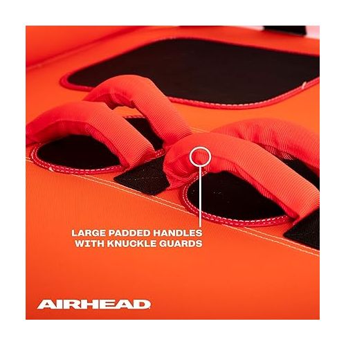  AIRHEAD Mable Inflatable Towable Tube | 1-4 Rider Models | Dual Tow Points | Full Nylon Cover | EVA Foam Pads | Patented Speed Valve | Boat Tubes and Towables