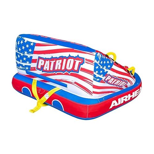  Airhead Patriot 2-Person Towable Kwik-Connect Chariot Style Tube with Tow Rope