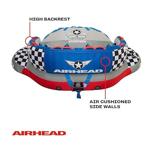  Airhead Chariot Warbird, 1-3 Rider Towable Tube for Boating, Multiple Size Options Available