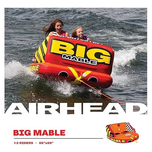  Airhead Big Mable and Booster Ball Combo, 1-2 Rider Towable Tube for Boating