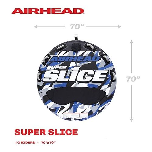  Airhead Super Slice, 1-3 Rider Towable Tube for Boating