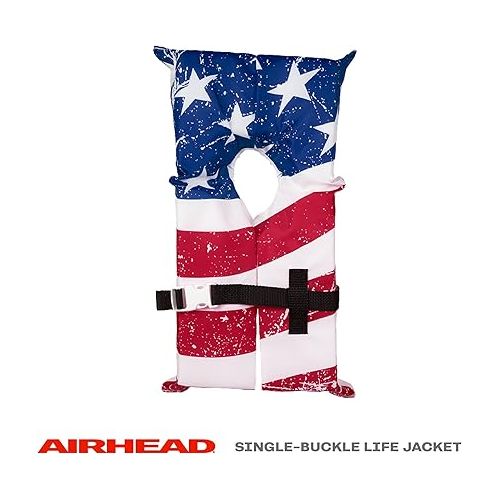  Airhead Adult Type II Keyhole Life Jacket, 4-Pack, Stars and Stripes, Coast Guard Approved