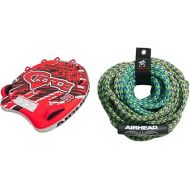 AIRHEAD AHGF-3 G-Force Inflatable Towable and AIRHEAD AHTR-42 4 Rider Tube Rope Bundle