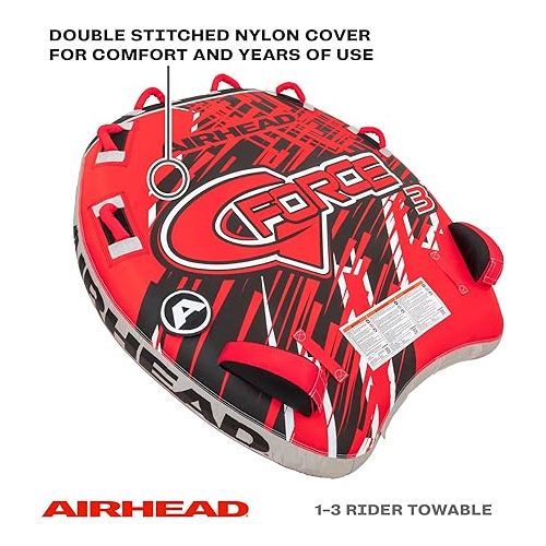  AIRHEAD AHGF-3 G-Force Inflatable Towable and AIRHEAD AHTR-42 4 Rider Tube Rope Bundle