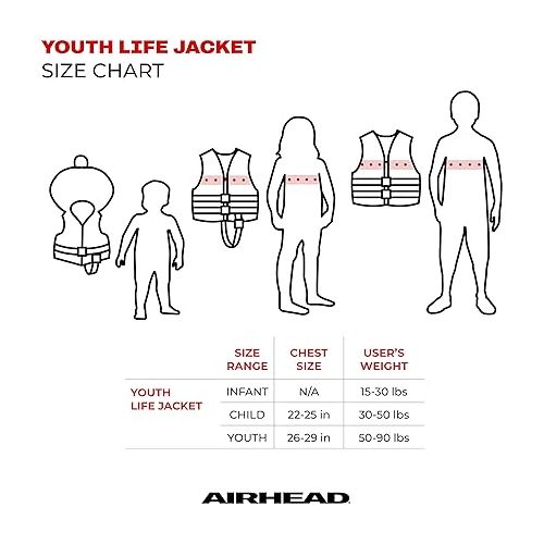  Airhead Element Life Jacket | Open Sided PFD | Sizes for Child, Youth and Adult Available