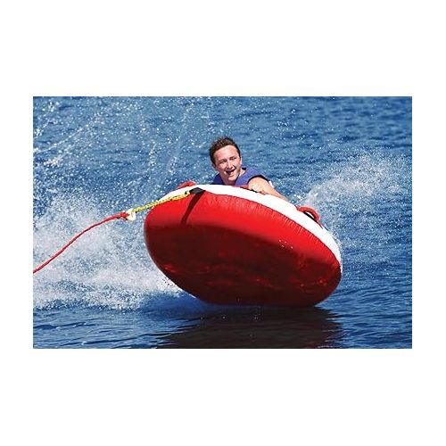  Airhead Hot Shot Towable 1-2 Rider Tube for Boating and Water Sports, Double-Stitched Full Nylon Cover & Speed Safety Valve for Easy Inflating & Deflating