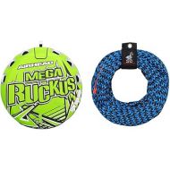 Airhead Mega Ruckus Towable 1-3 Rider Tube for Boating and Water Sports, Kwik-Connect Tow, Double-Stitched Nylon Cover & Padded Handles