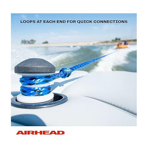  Airhead Mega Ruckus Towable 1-3 Rider Tube for Boating and Water Sports, Kwik-Connect Tow, Double-Stitched Nylon Cover & Padded Handles