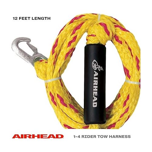  Airhead Rebel Towable Kit 1 Rider Tube with Rope and Pump, Kwik-Connect Tow, Double-Stitched Full Nylon Cover & Speed Safety Valve for Easy Inflating & Deflating