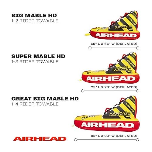  Airhead Mable HD | 1-4 Rider Towable Tube for Boating | Multiple Size Options Available