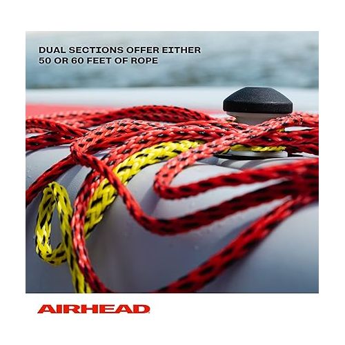  Airhead Slice, 1-2 Rider Towable Tube for Boating and Airhead 2 Section Tow Rope | Towable Tube Rope