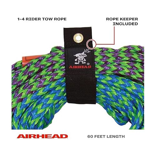  Airhead Slice, 1-2 Rider Towable Tube for Boating and Airhead 2 Section Tow Rope | Towable Tube Rope
