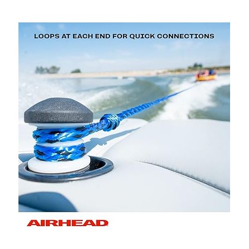  Airhead Super Slice, 1-3 Rider Towable Tube for Boating & Tow Rope for 1-3 Rider Towable Tubes, 1 Section, 60-Feet