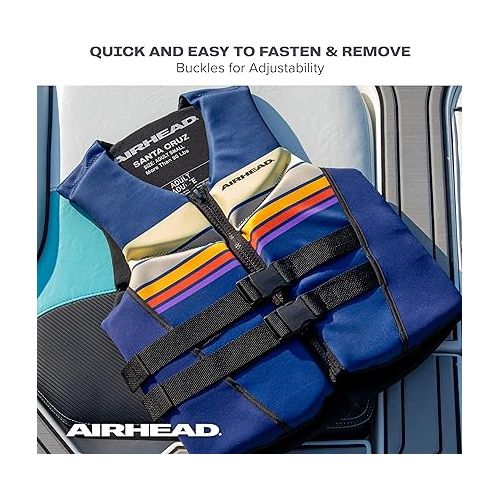 Airhead Santa Cruz Life Vest Multiple Sizes - Swim Vests for Adults, Children & Youth - Kwik Dry Neolite Fabric - USCG Approved