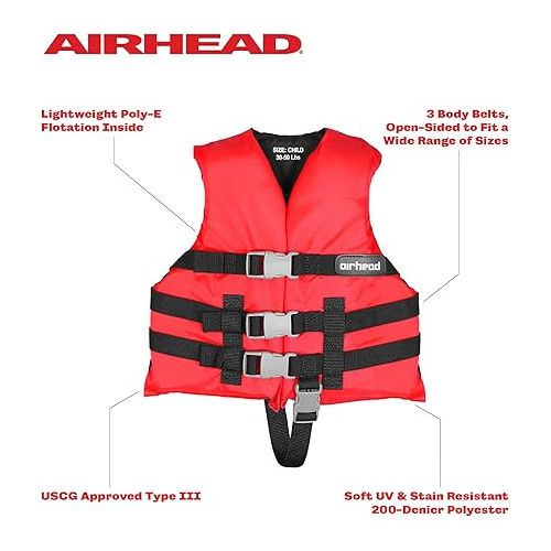  Airhead Children's General Purpose Life Vest, Multiple Colors Available