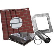 AIRJET Simulated White Brick B-Vent Chimney Housing Kit - 17x17x48 H