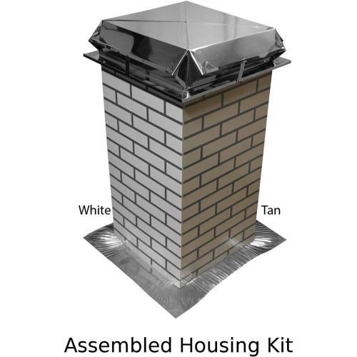  AIRJET Simulated White Brick B-Vent Chimney Housing Kit - 17x17x48 H