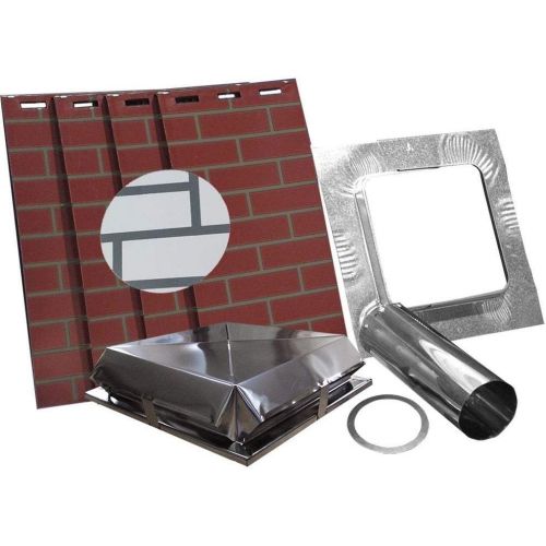  AIRJET Simulated White Brick B-Vent Chimney Housing Kit - 17x17x48 H