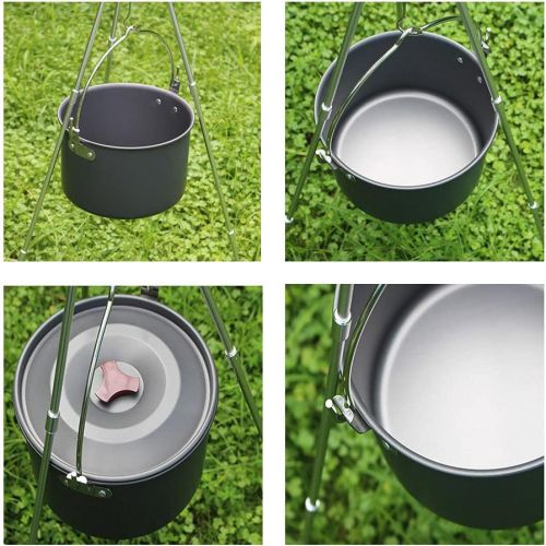  AIROKA Outdoor Camping Pot with Lid Portable Aluminum Cooking Pot for Outdoor Camping Hiking Fishing Picnic Backpacking