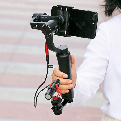  AIROKA 3 in 1 Triple Hot Shoe Mounts Plate Microphone Stabilizer Extension Rod LED Video Light Stand Bracket for DJI OSMO Mobile 2/Zhiyun Smooth 4/Other Photography Equipment Ulanz