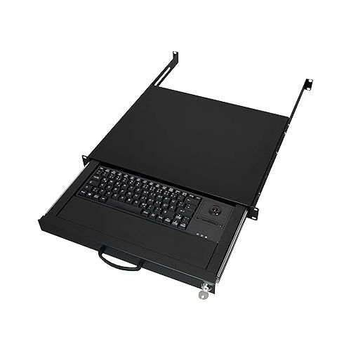  Aixcase AIX-19K1UKDETB-B Keyboard Drawer with Keyboard and Trackball Black