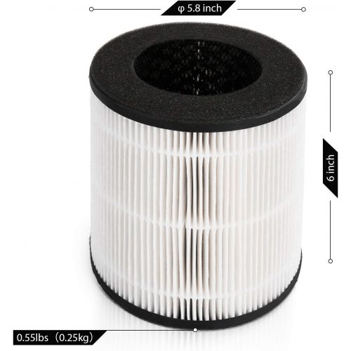  AIRTHEREAL Day Dawning ADH80 Air Purifier Replacement Filter - 3 Filtration Stage True HEPA Technology Integrated with Pre-Filter, True HEPA Filter and Activated Carbon Filter (1-P