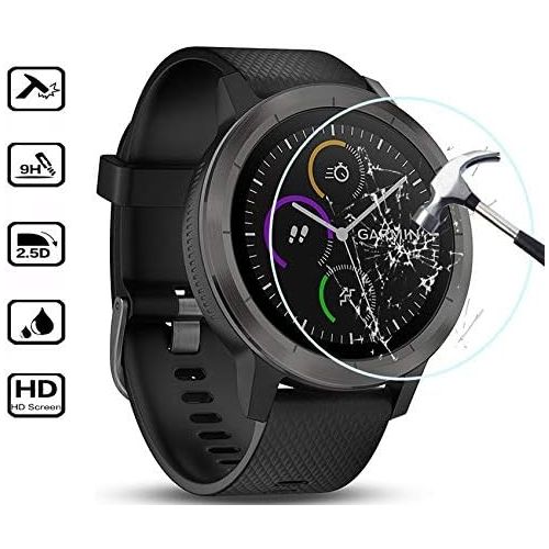  AISELAN (2-Pack) for Garmin Vivoactive 3 Screen Protector, 2.5D 9H Anti-Scratch Tempered Glass Screen Protector for Garmin Vivoactive 3 Smartwatch