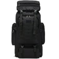 AIWendy 80L Camping Hiking Military Tactical Backpack,Waterproof Travel Rucksack (Black), Large