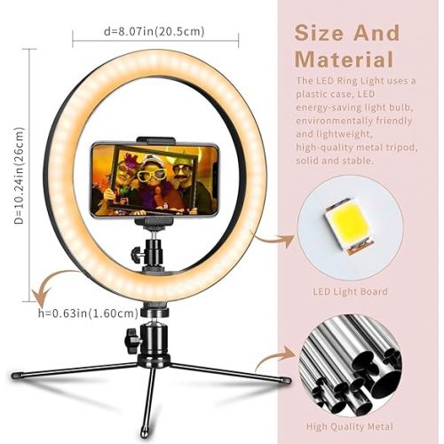  Dimmable Desk Makeup LED Ring Light 10