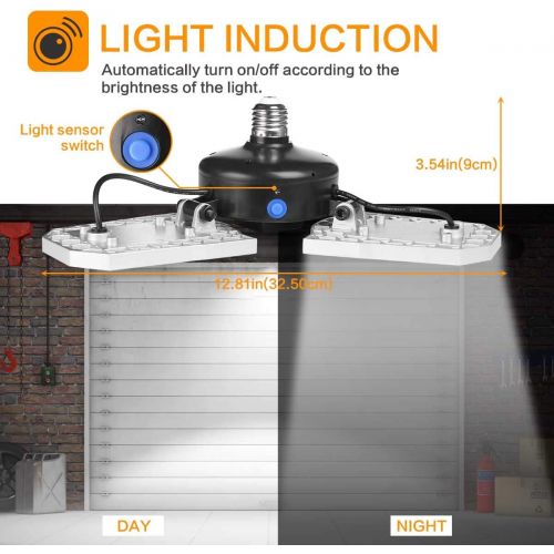  [아마존 핫딜] AIXPI LED Garage Lights, 60W LED Garage Ceiling Lights 7200LM Garage Lighting, Deformable Led Shop Lights for Garage, Workshop, Barn,Warehouse