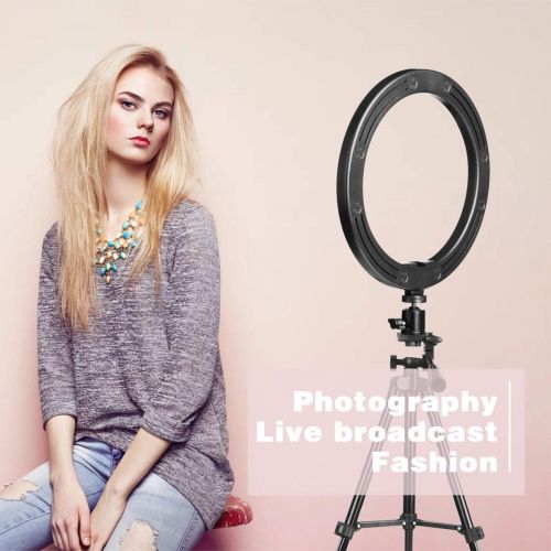  [아마존 핫딜] AIXPI LED Ring Light 10 with Tripod Stand & Phone Holder for Live Streaming & YouTube Video, Dimmable Desk Makeup Ring Light for Photography, Shooting with 3 Light Modes & 10 Brightness