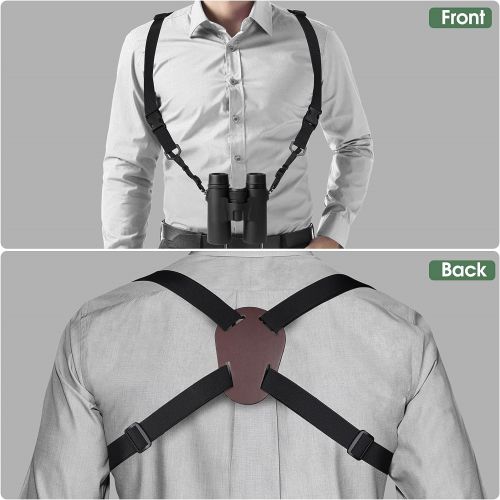  AIXPI Binocular Harness Strap, Camera Chest Harness with Adjustable Stretchy and Quick Release, X-Shaped Decompression Binocular Straps for Carrying Binocular, Cameras, Rangefinders and