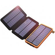 AIYIOUWEI Solar Charger 10000Mah Power Bank With 3 Solar Panels Waterproof Portable Battery Charger For Smartphones Tablets And Cameras