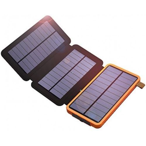  AIYIOUWEI Solar Charger 10000Mah Power Bank With 3 Solar Panels Waterproof Portable Battery Charger For Smartphones Tablets And Cameras