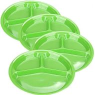 [아마존베스트]AIYoo Reusable Dinner Plates, 4 Pack BPA Free 10.25 Plastic Divided Plates for Adults / Kids Camping Plate with 3-Compartment Dinner Plates with Dividers Dishwasher Safe