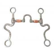 AJ Tack Wholesale S Shank Correction Bit Copper Bars Brushed Stainless Steel with Silver Engraving