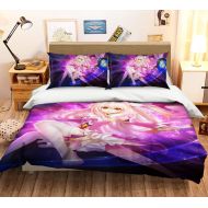 AJ WALLPAPER 3D Purple Girl 694 Japan Anime Game Summer Bedding Pillowcases Quilt Duvet Cover Set Single Queen King | 3D Photo Bedding, AJ US Wendy (Single)